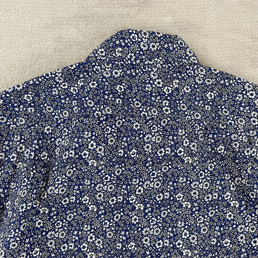 J. CREW Shirt Men Medium Blue Floral Slim Fit Flex Washed Preppy‎ Long Sleeve